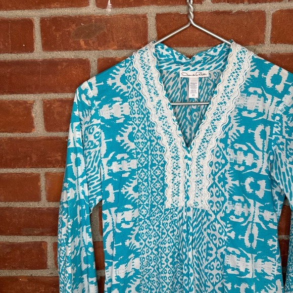 Oscar De La Renta blue cotton shift dress - Picture 2 of 4